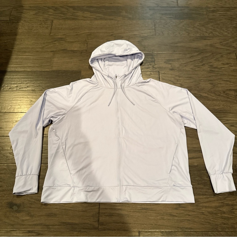 Mondetta Womens Hoodie 2xl  Sz lavender Zip Front Lightweight Jacket w Pocket